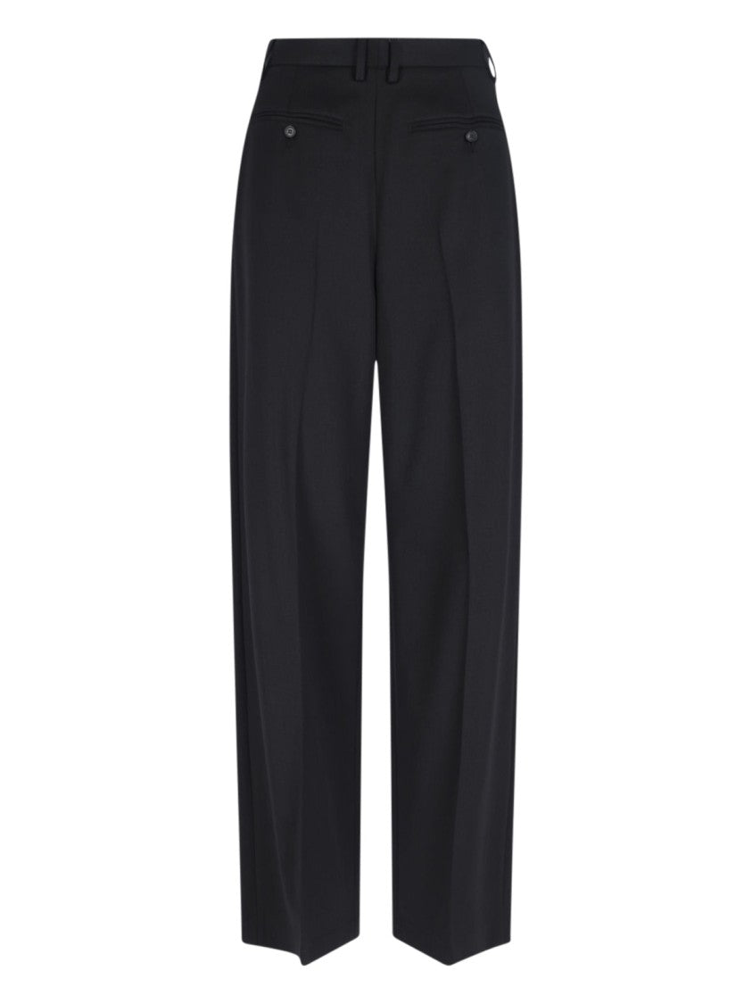 Mm6 By Maison Margiela High-Waisted Black Tailored Pants With Wide-Leg Silhouette