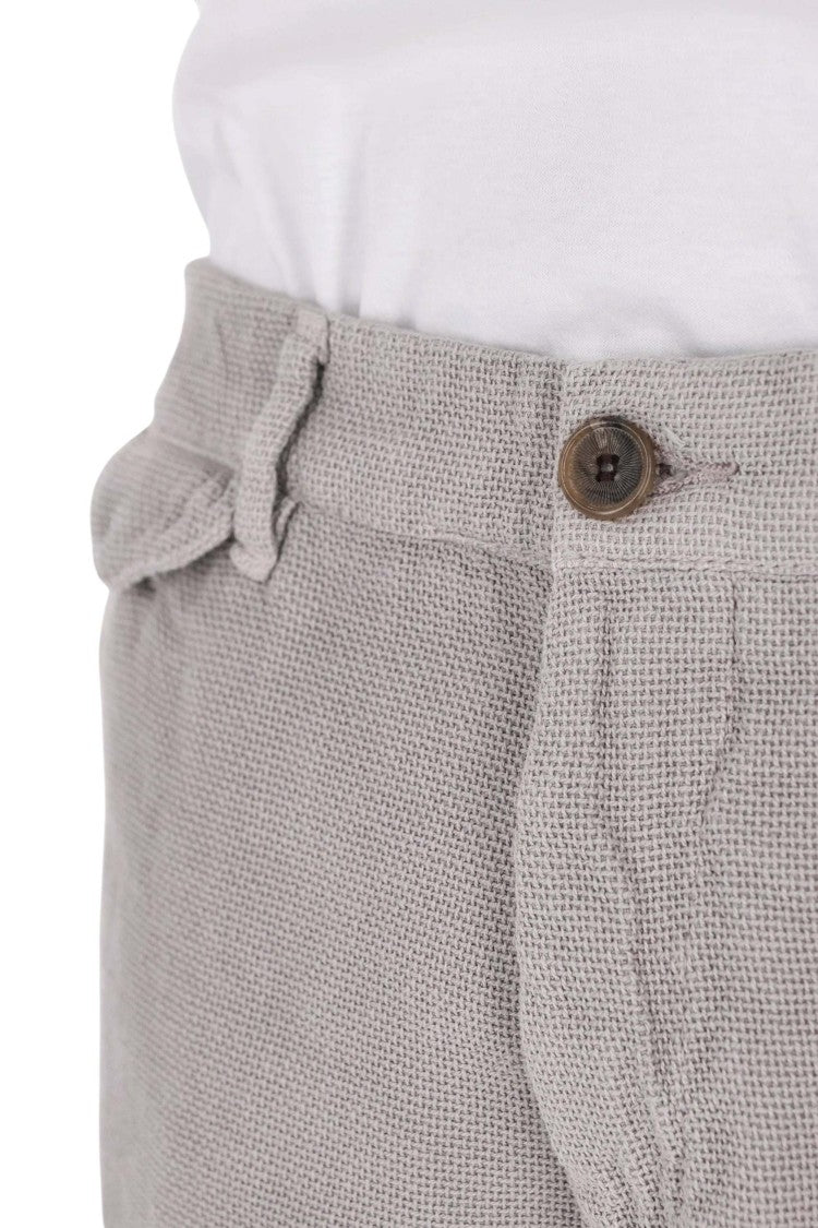 Myths Textured Cotton-Linen Casual Shorts