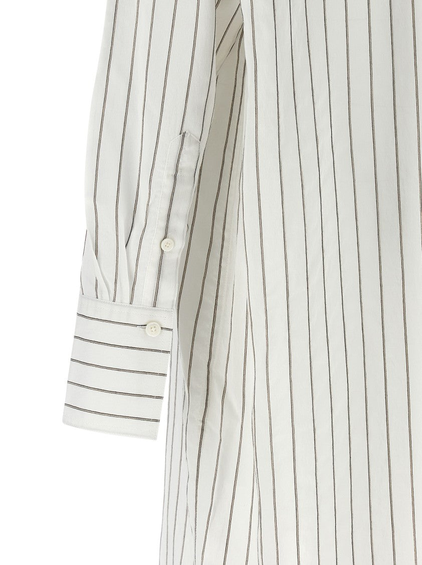 Totême Vertical Striped Chemisier Midi Caftan Dress