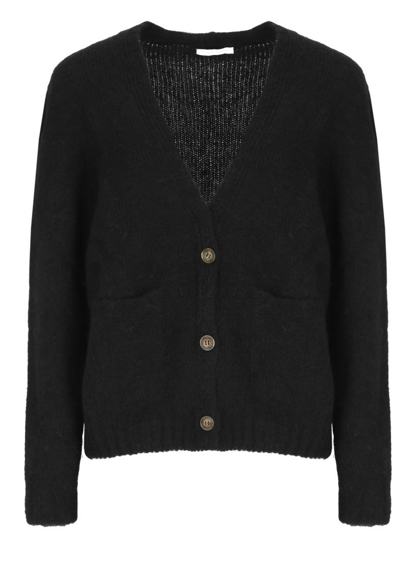 Oliver Lattughi Black Alpaca Cardigan