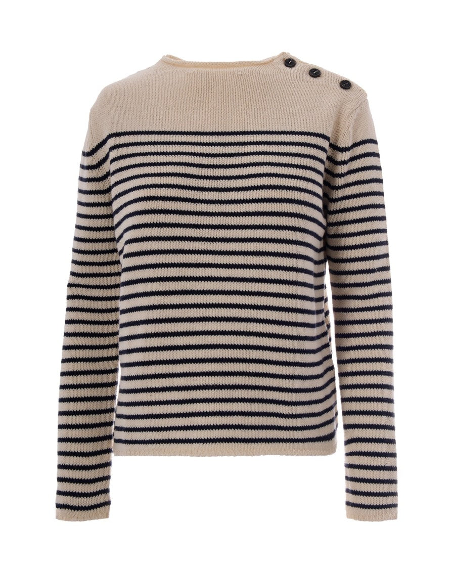 Max Mara Striped Sweater With Buttons