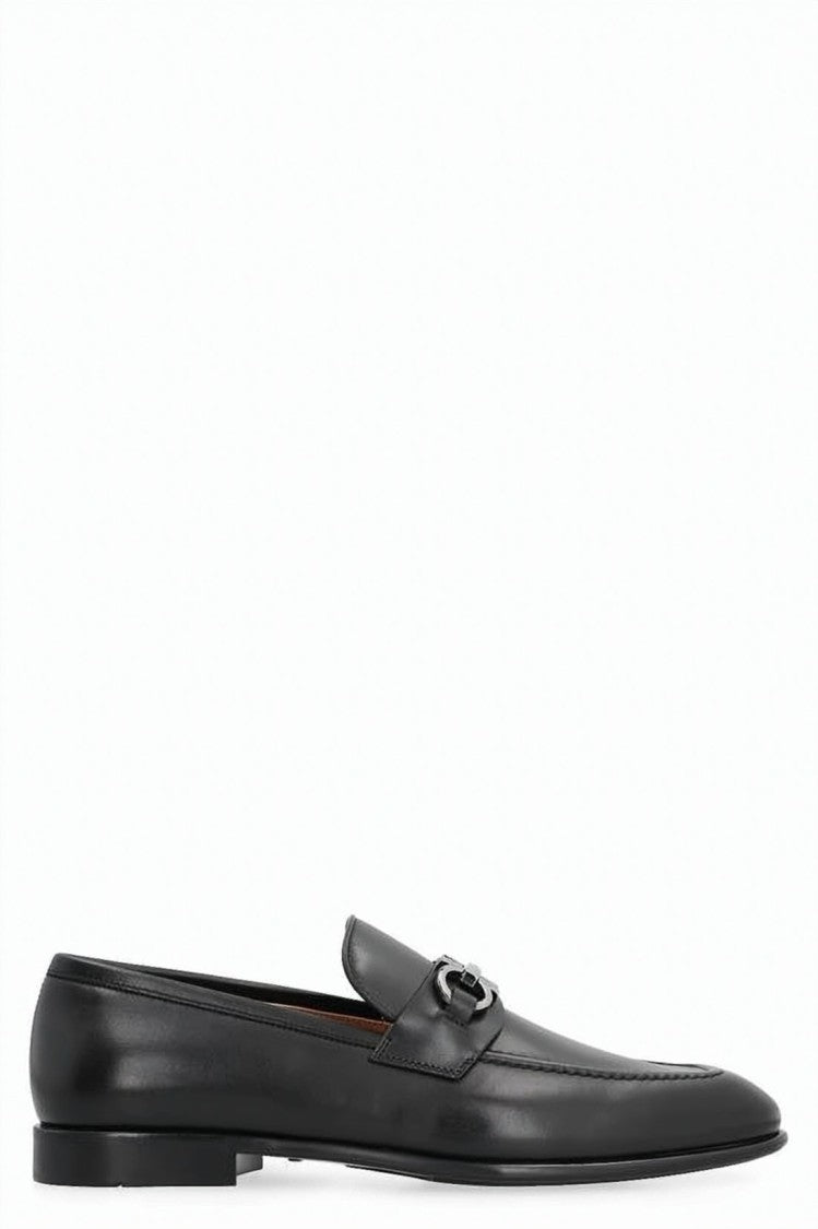 Salvatore Ferragamo Polished Calf Leather Loafers With Silver-Tone Bit
