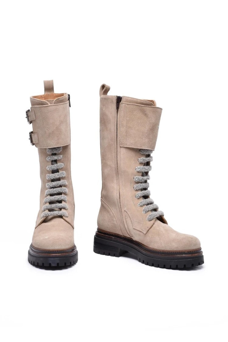 Eleventy Suede Ankle Boots - Beige