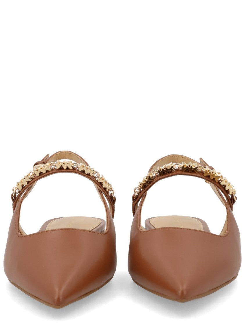 Michael Michael Kors Neutrals Dina Flex Slingback Calfskin Flats