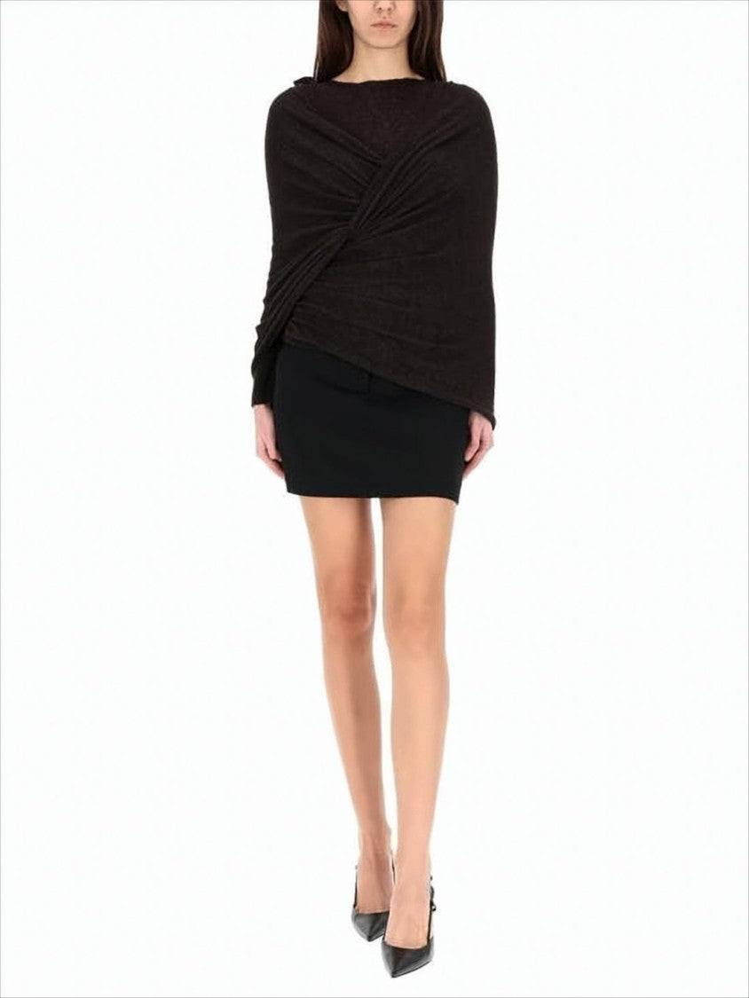 Paloma Wool Draped Asymmetrical Sweater With Twisted Front Detail