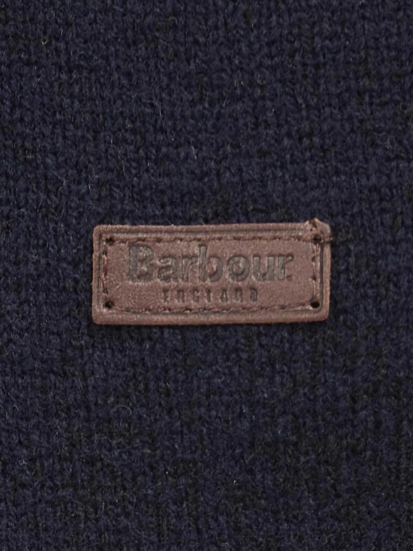 Barbour Crew Neck Merino Wool Sweater With Elbow Patches