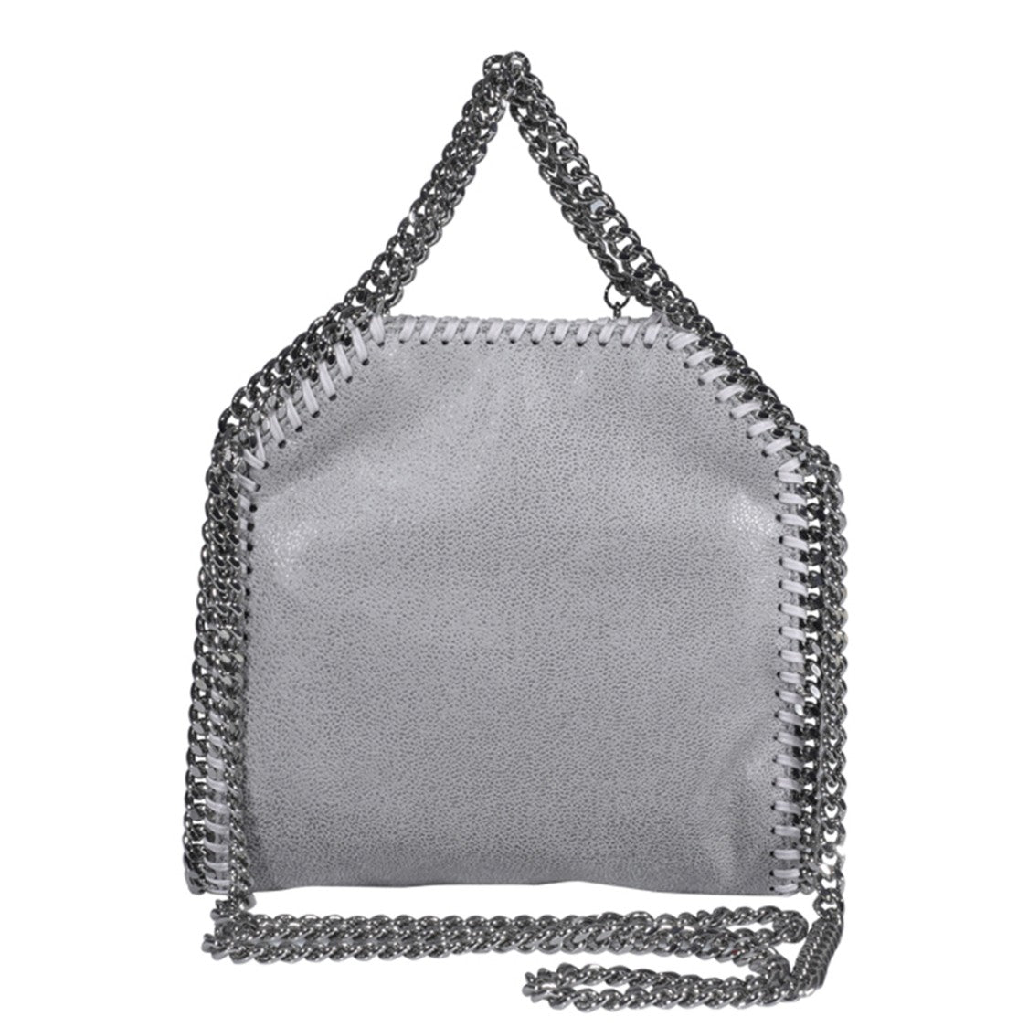 Stella Mccartney Structured Handbag With Chain Trim And Textured Surface