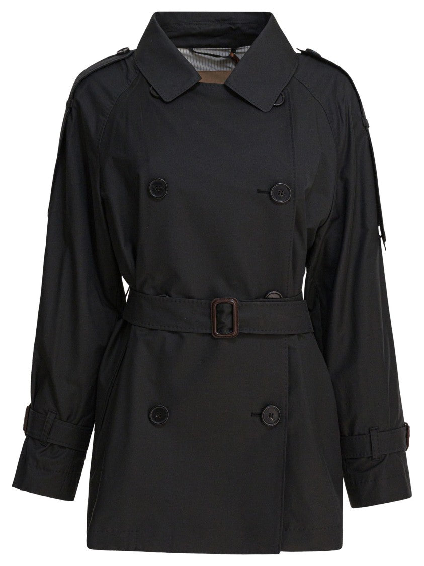 Max Mara Double-Breasted Short Coat With Belted Waist