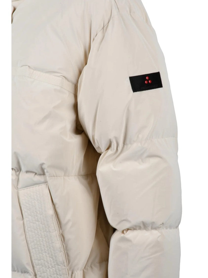 Peuterey White Anish Quilted Hooded Down Jacket