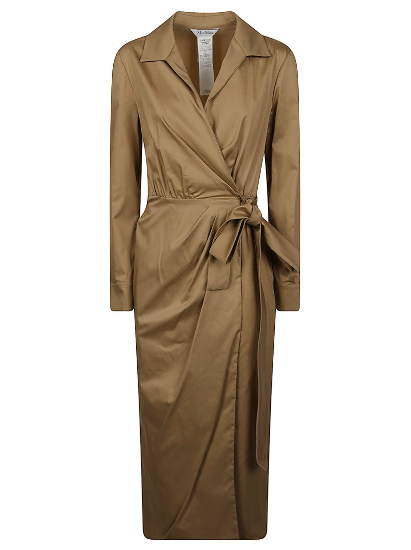 Max Mara Mxmbeta Wrap Design Cotton Midi Dress