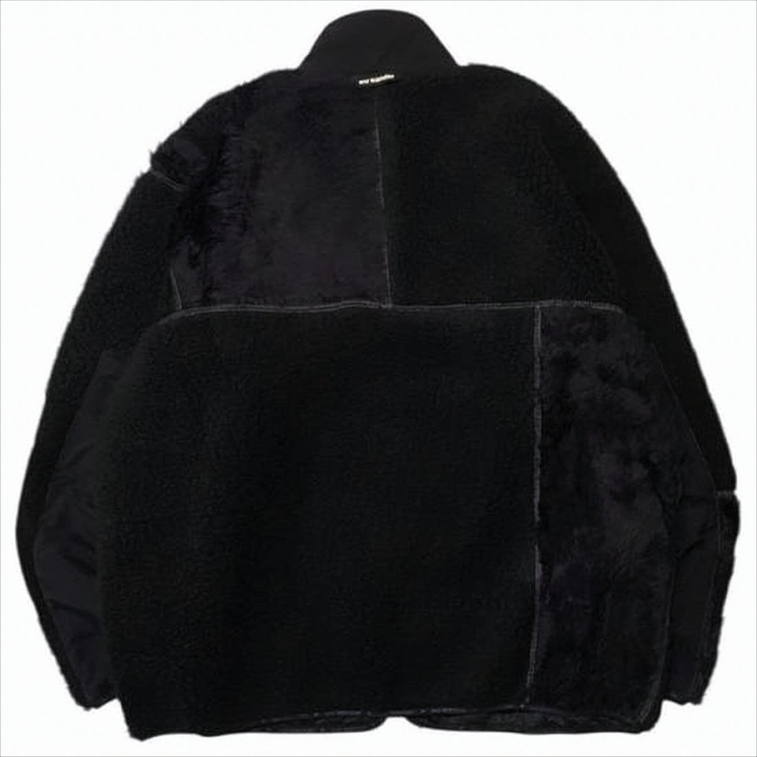 And Wander Textured Black Patchwork Jacket With High Collar