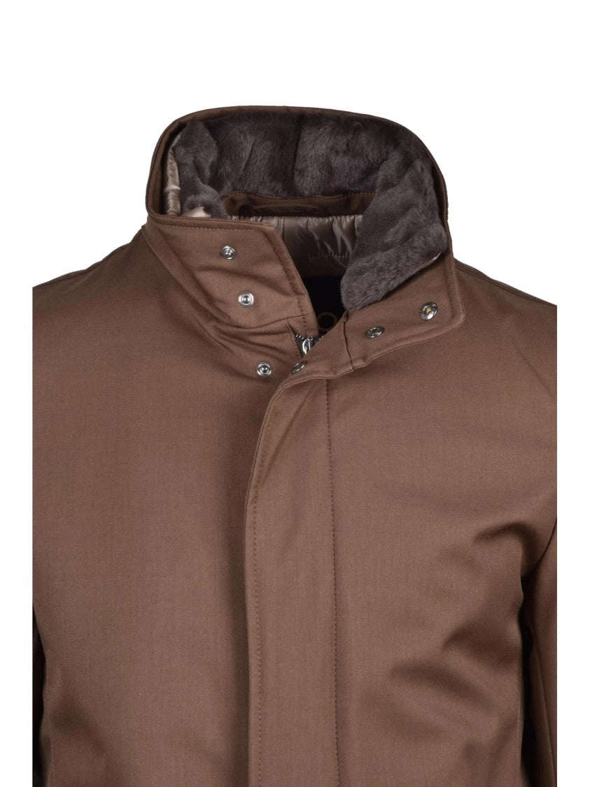 Herno Parka With Refined Fur Collar And Down Fill