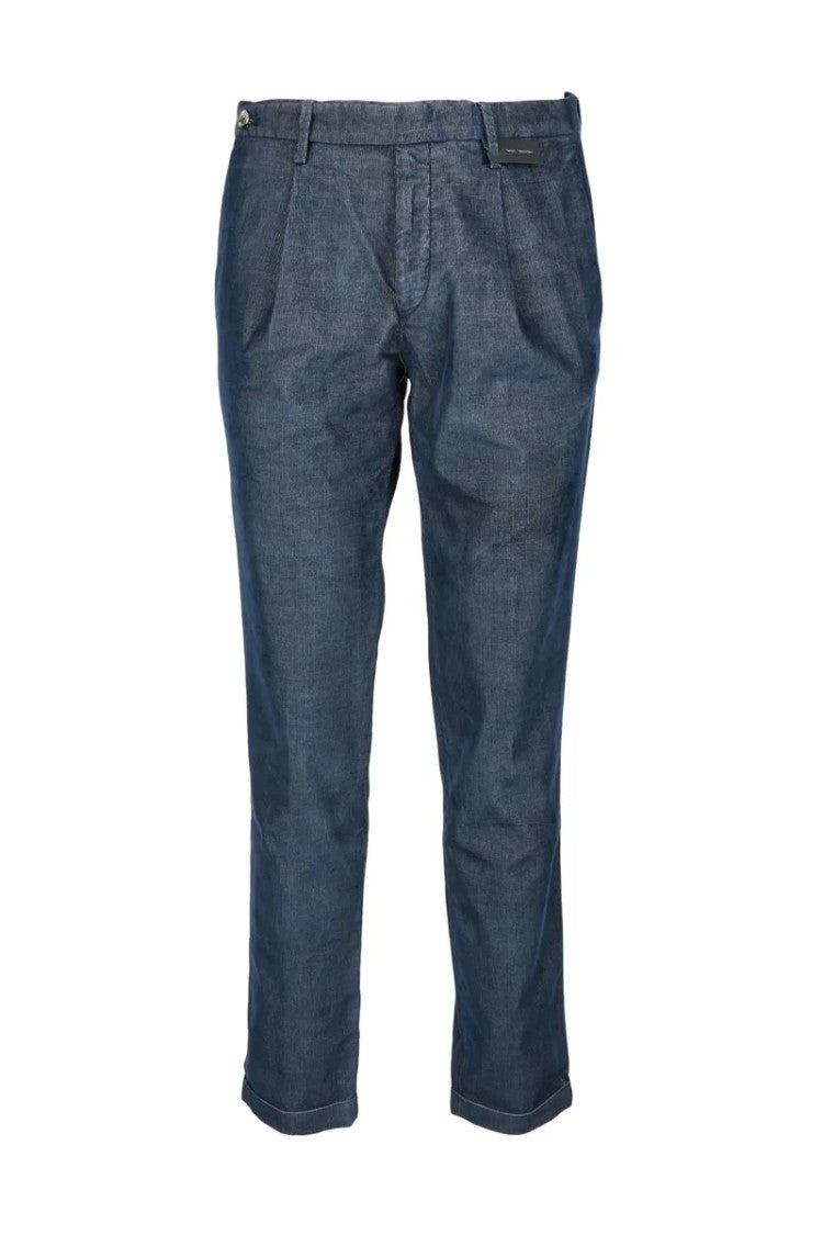 Michael Coal Mid-Rise Trousers With Tapered Leg And Classic Cut