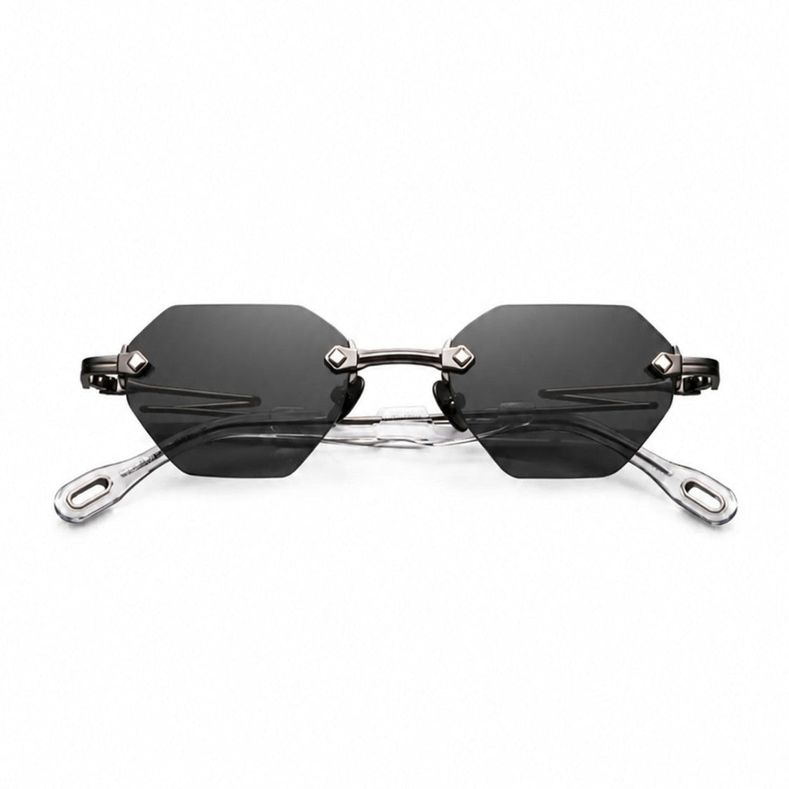 Capote Eyewear Black C36 Rimless Paper Clip Sunglasses