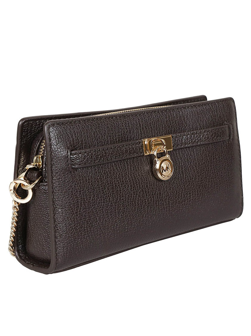 Michael Kors Hamilton Chocolate Hammered Leather Clutch