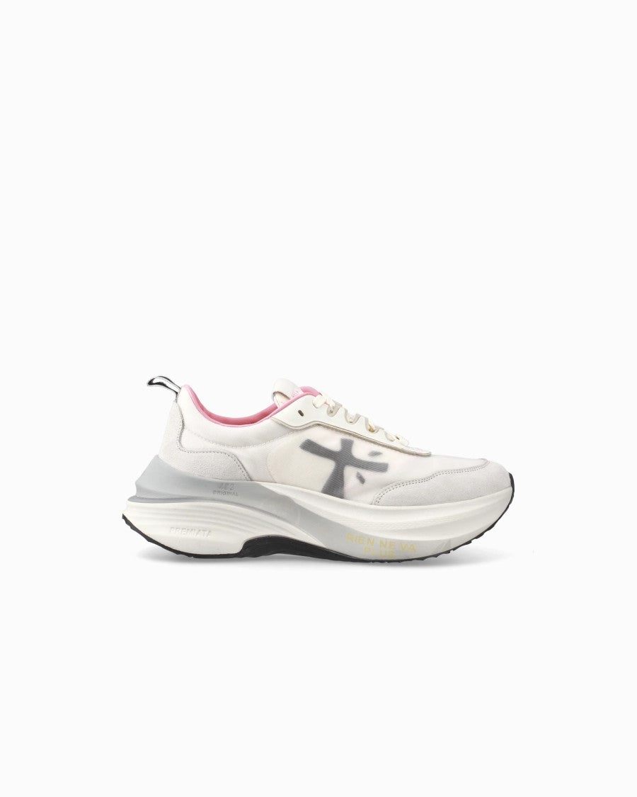 Premiata Light Leather And Mesh Sneakers