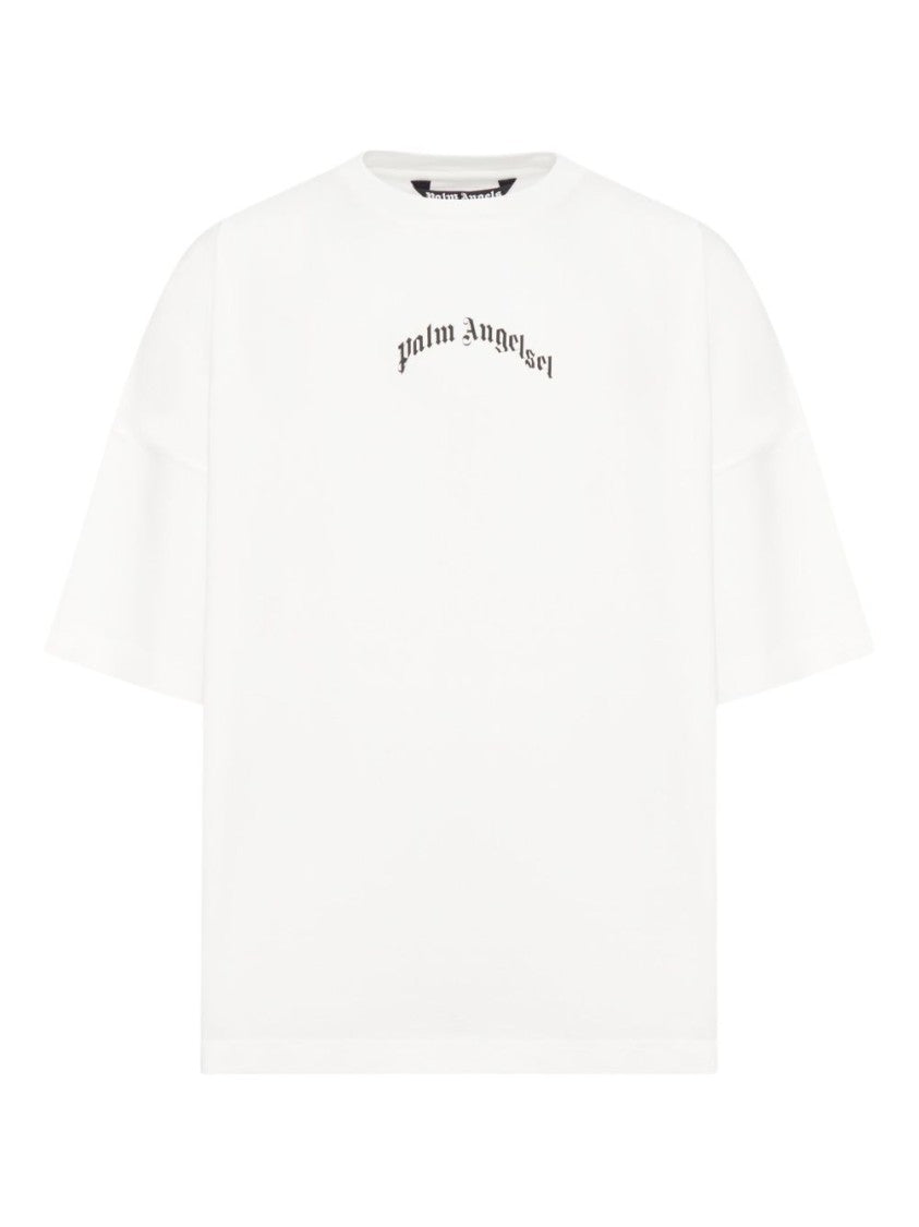 Palm Angels Relaxed-Fit White T-Shirt With Logo Print