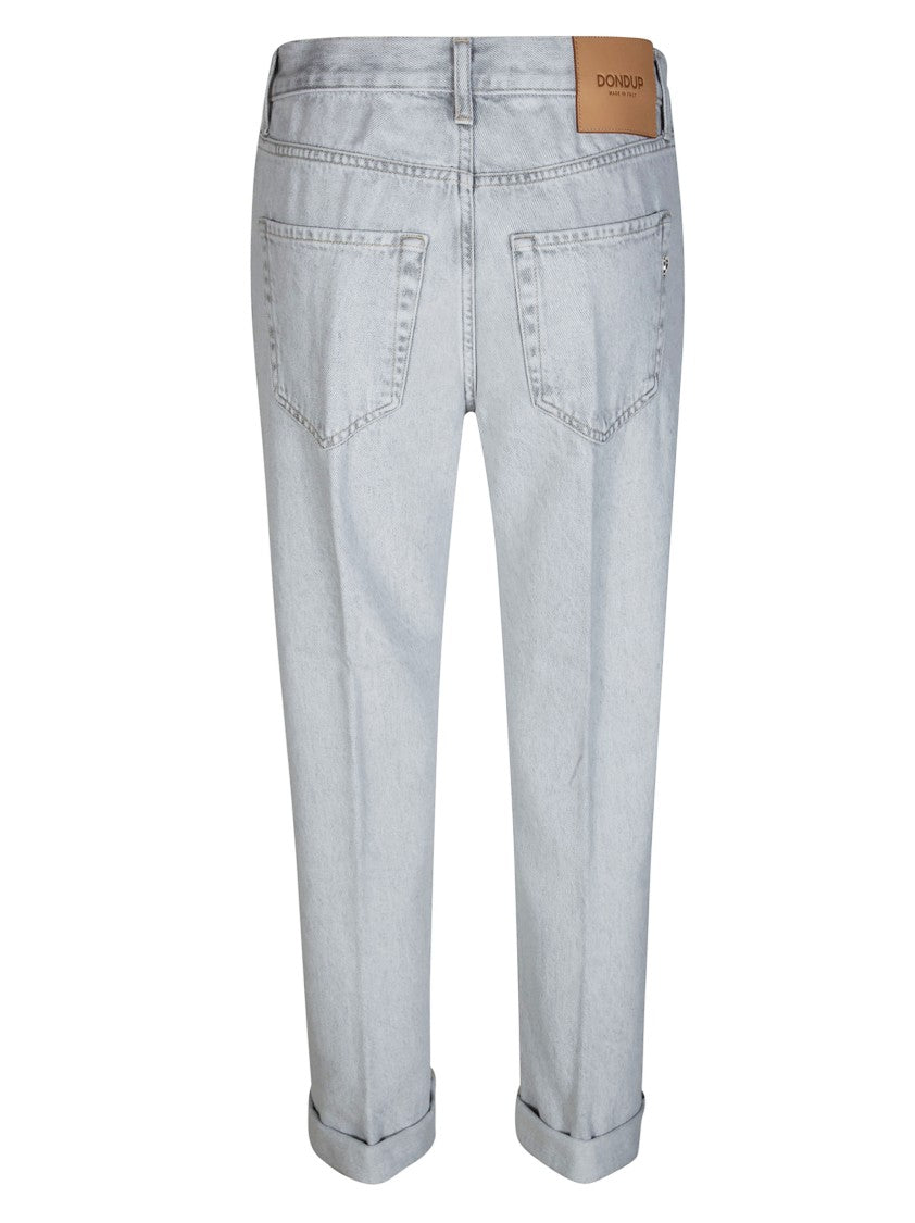Dondup Light Wash Cuffed Boyfriend Jeans