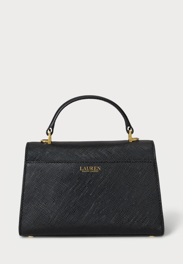 Lauren Ralph Lauren Structured Black Satchel With Adjustable Strap