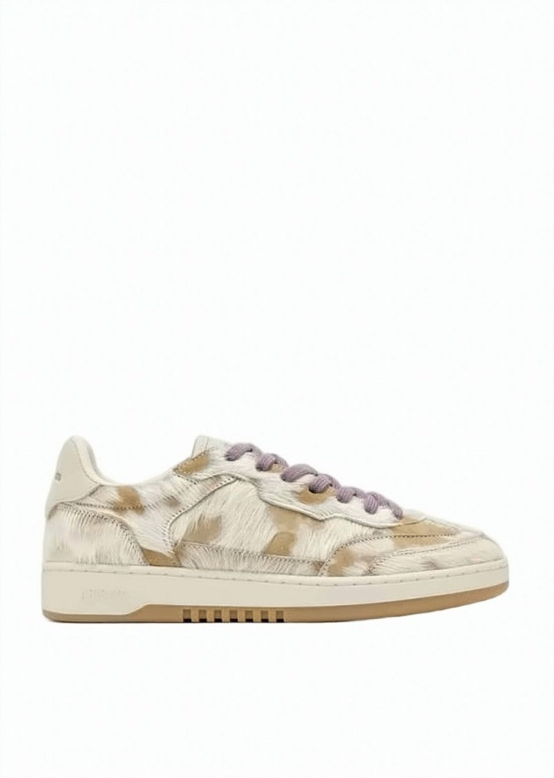 Axel Arigato Textured Low-Top Sneakers With Lilac Laces And Cream Sole
