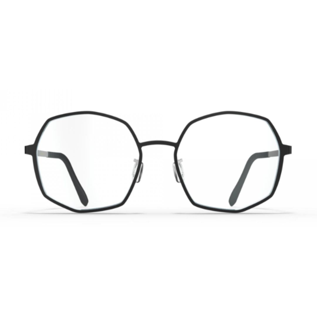Blackfin Bf1081 Sable Octagonal Black Titanium Eyeglasses With Adjustable Nose Pads