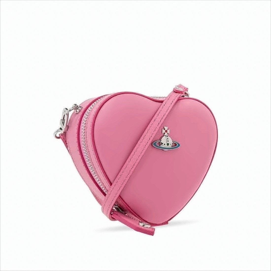Vivienne Westwood Heart-Shaped Nappa Leather Shoulder Bag With Zip Closure