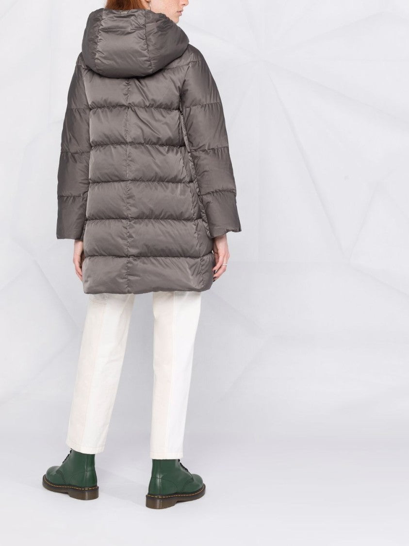 Herno Lightweight Puffer Jacket With Hood And Three-Quarter Sleeves