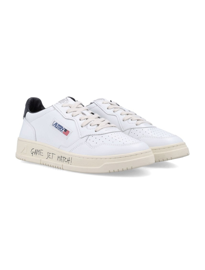 Autry Medalist Low White & Black Leather Sneakers