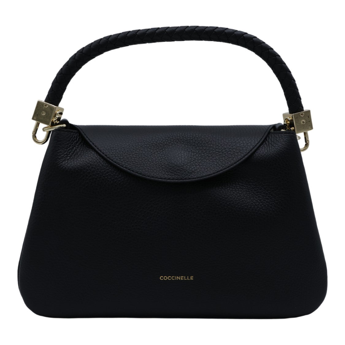 Coccinelle Structured Handbag With Braided Handle And Gold Accents