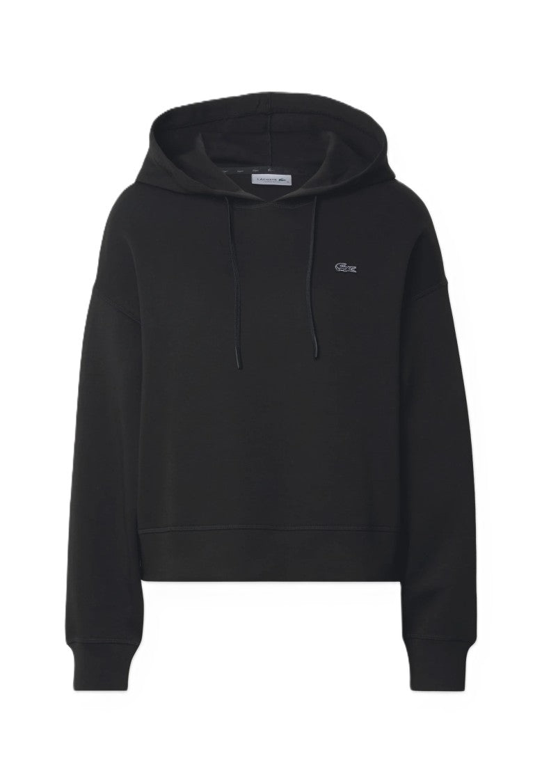 Lacoste Cropped Embroidered Logo Hoodie
