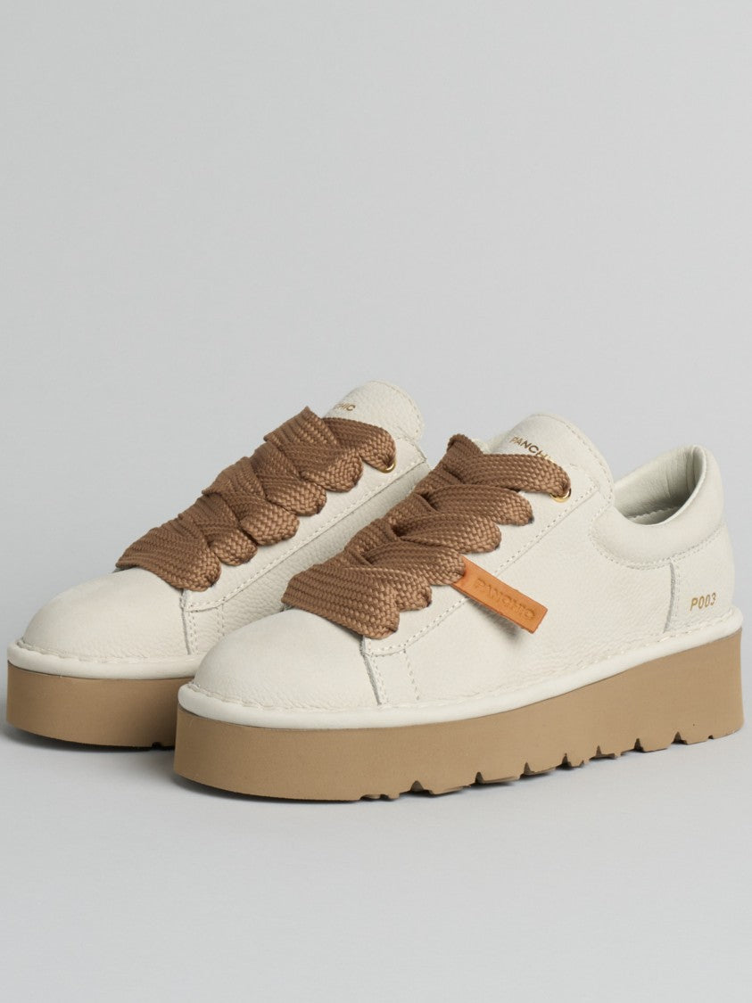 Panchic Low-Top Nubuck Leather Sneakers With Chunky Gum Sole