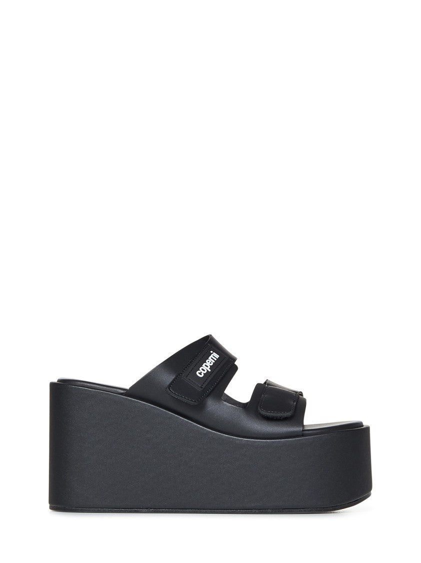 Coperni Black Synthetic Leather Wedge Sandals