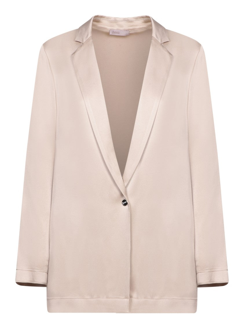 Herno Sophisticated Beige Satin Jacket