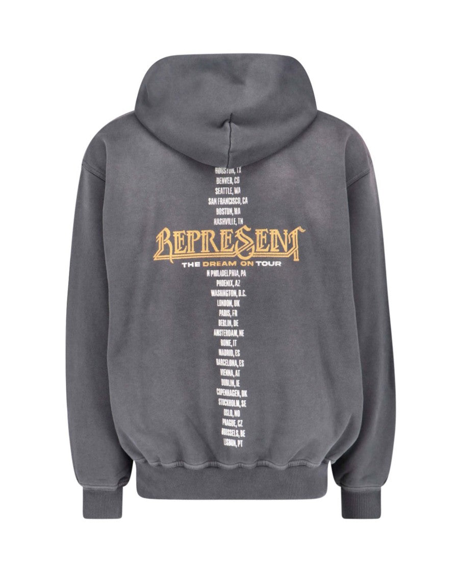 Represent Graphic Print Cotton Hoodie With Kangaroo Pocket