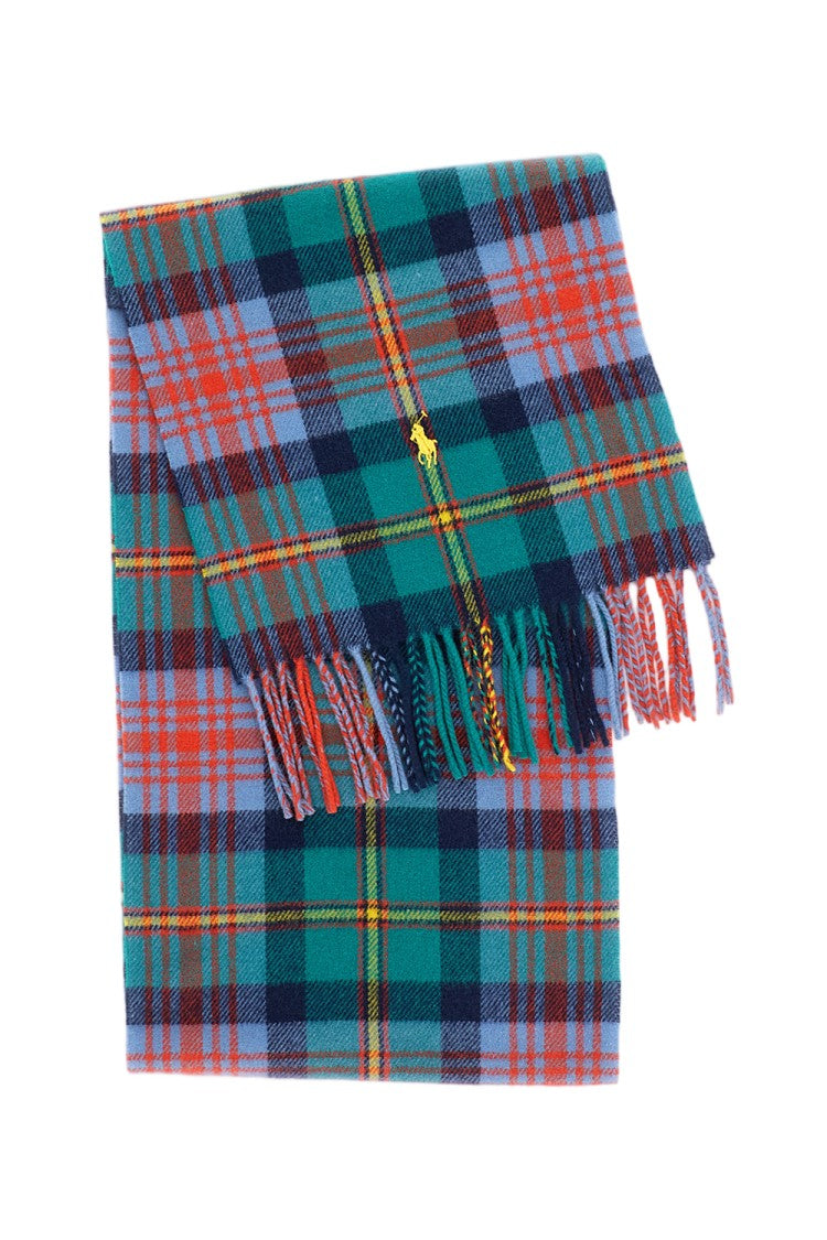 Polo Ralph Lauren Multicolor Tartan Wool Fringed Scarf