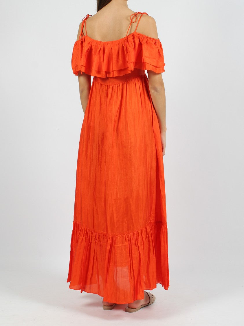 The Rose Ibiza Ruffled Silk Long Dress
