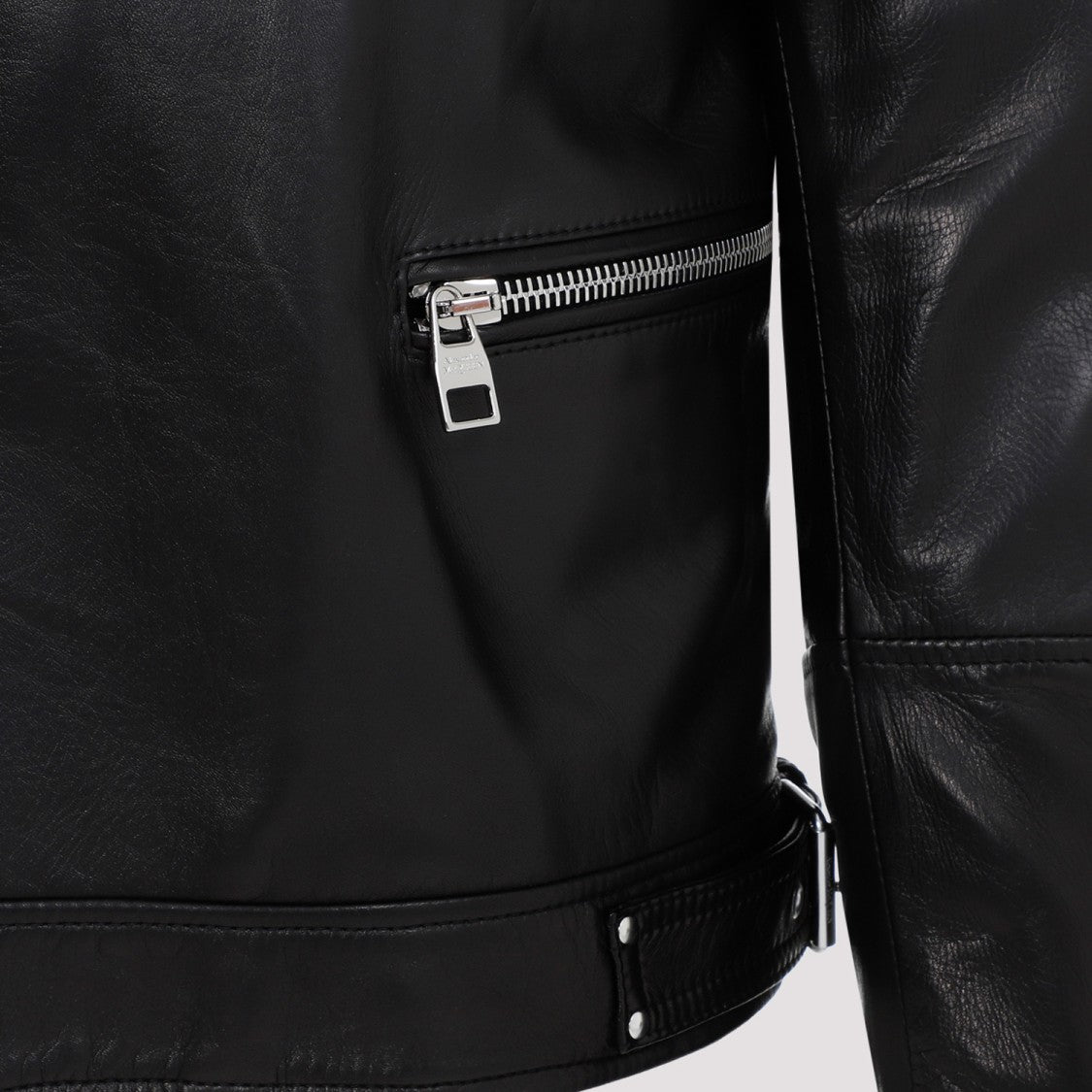 Alexander Mcqueen Black Lamb Leather Biker Jacket