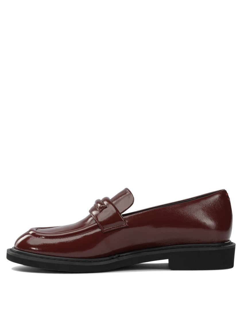 Halmanera Bordeaux Calf Leather Loafers With Contrasting Rubber Sole