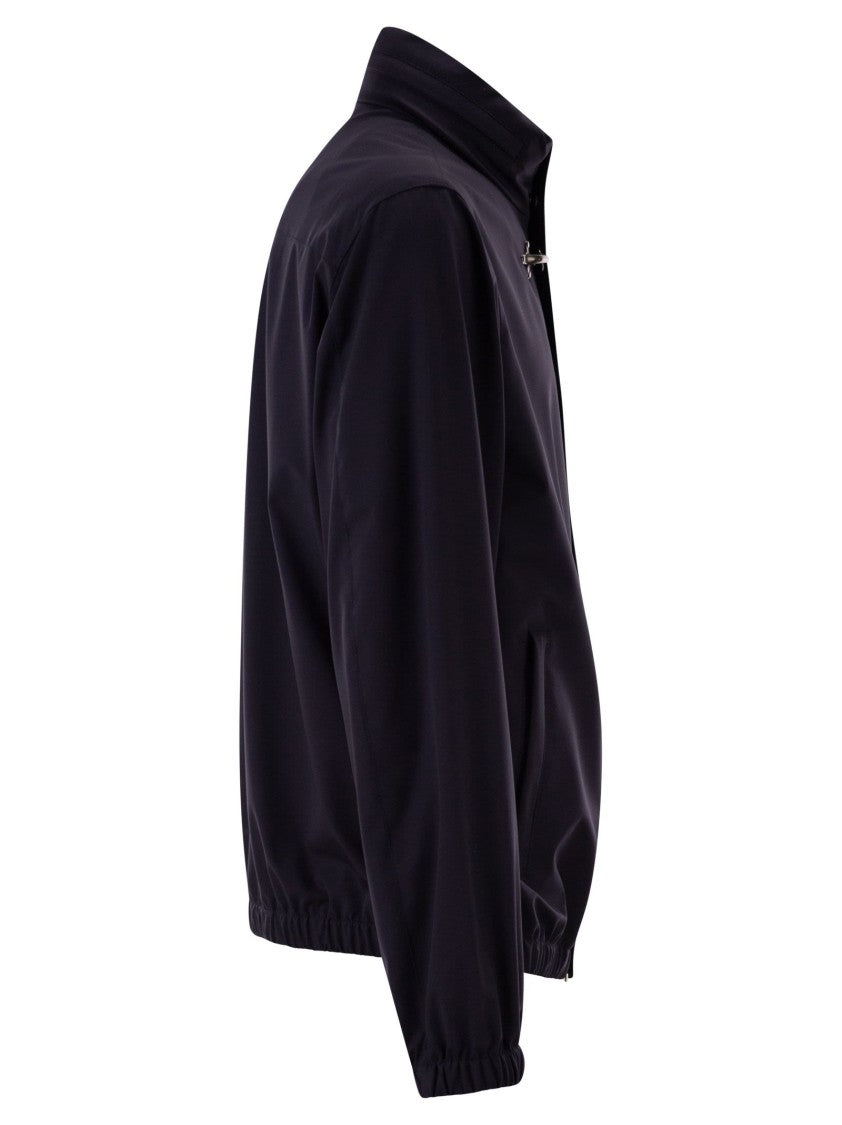 Fay Short Travel Bomber Jacket In Water-Repellent Stretch Nylon
