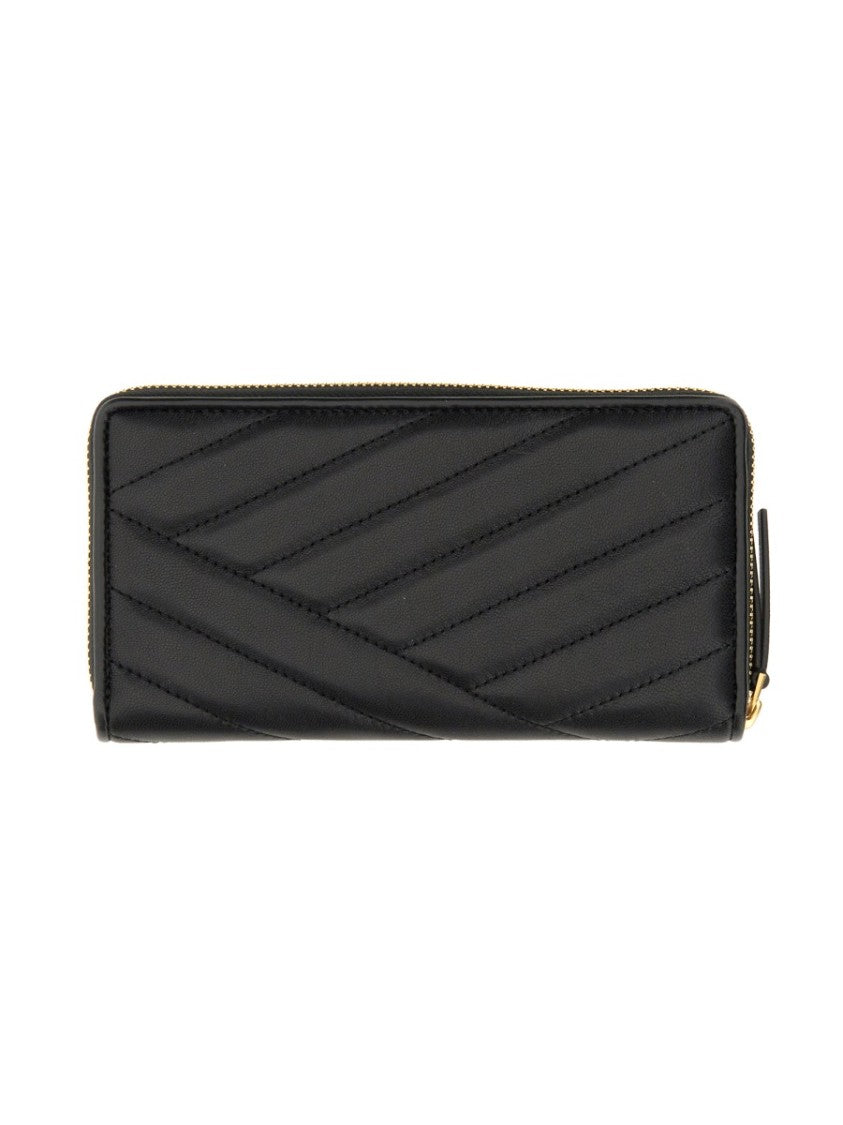 Tory Burch Neutrals Kira Quilted Chevron Leather Wallet
