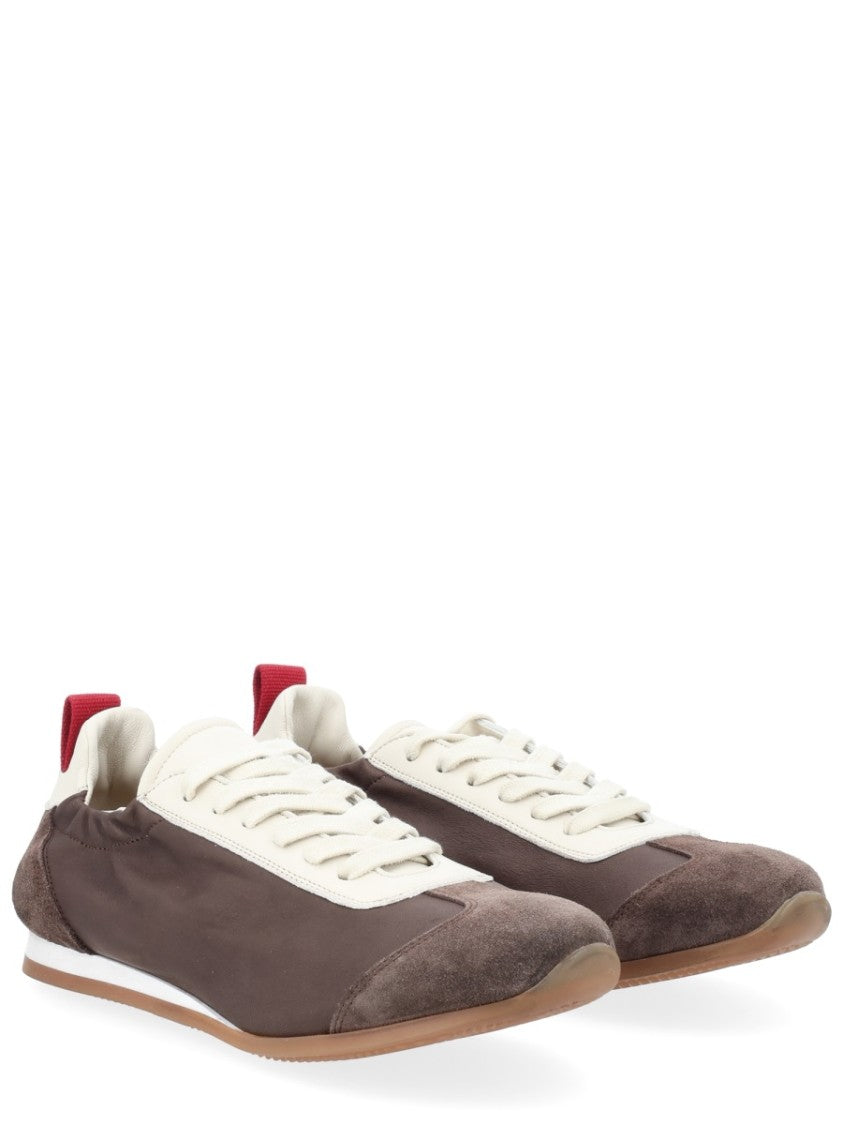 Uma Wang Brown Leather Suede Panels Sneakers