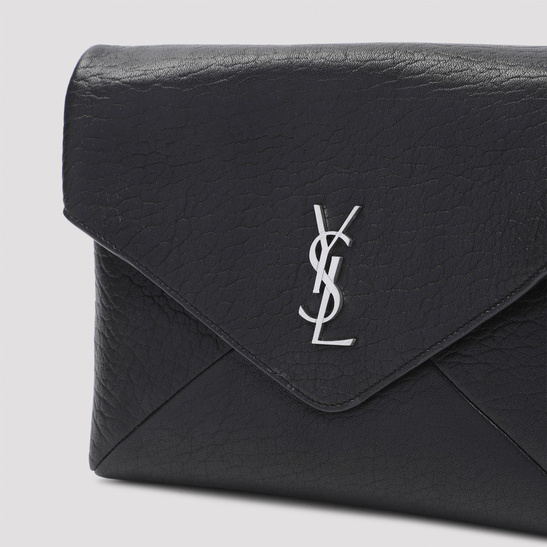 Saint Laurent Black Lamb Leather Large Pouch On Strap
