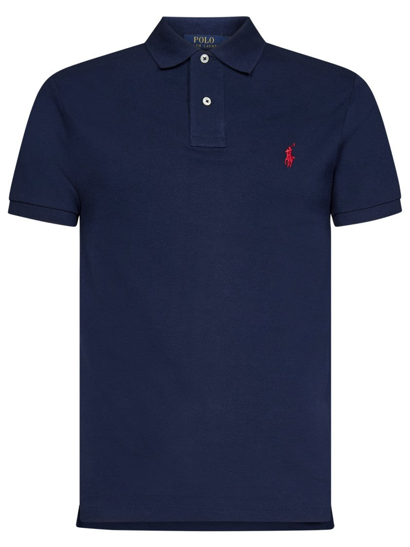 Polo Ralph Lauren Collared Blue Cotton Polo With Embroidered Logo