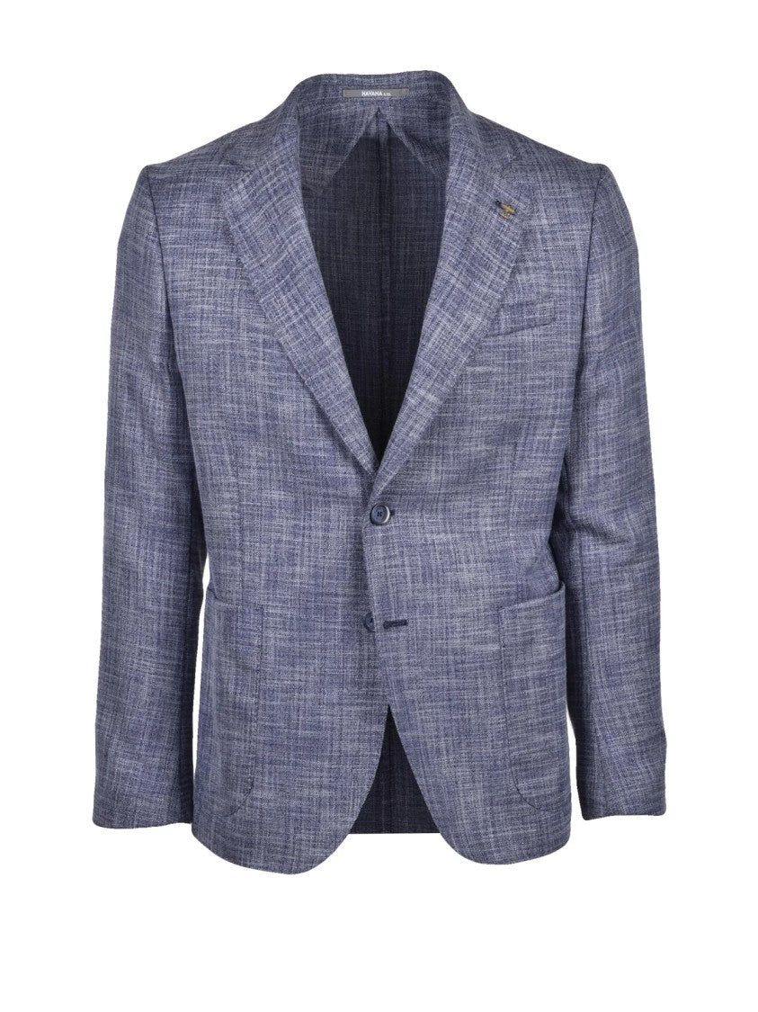 Havana & Co Blue Polyester Viscose Elastane Jacket
