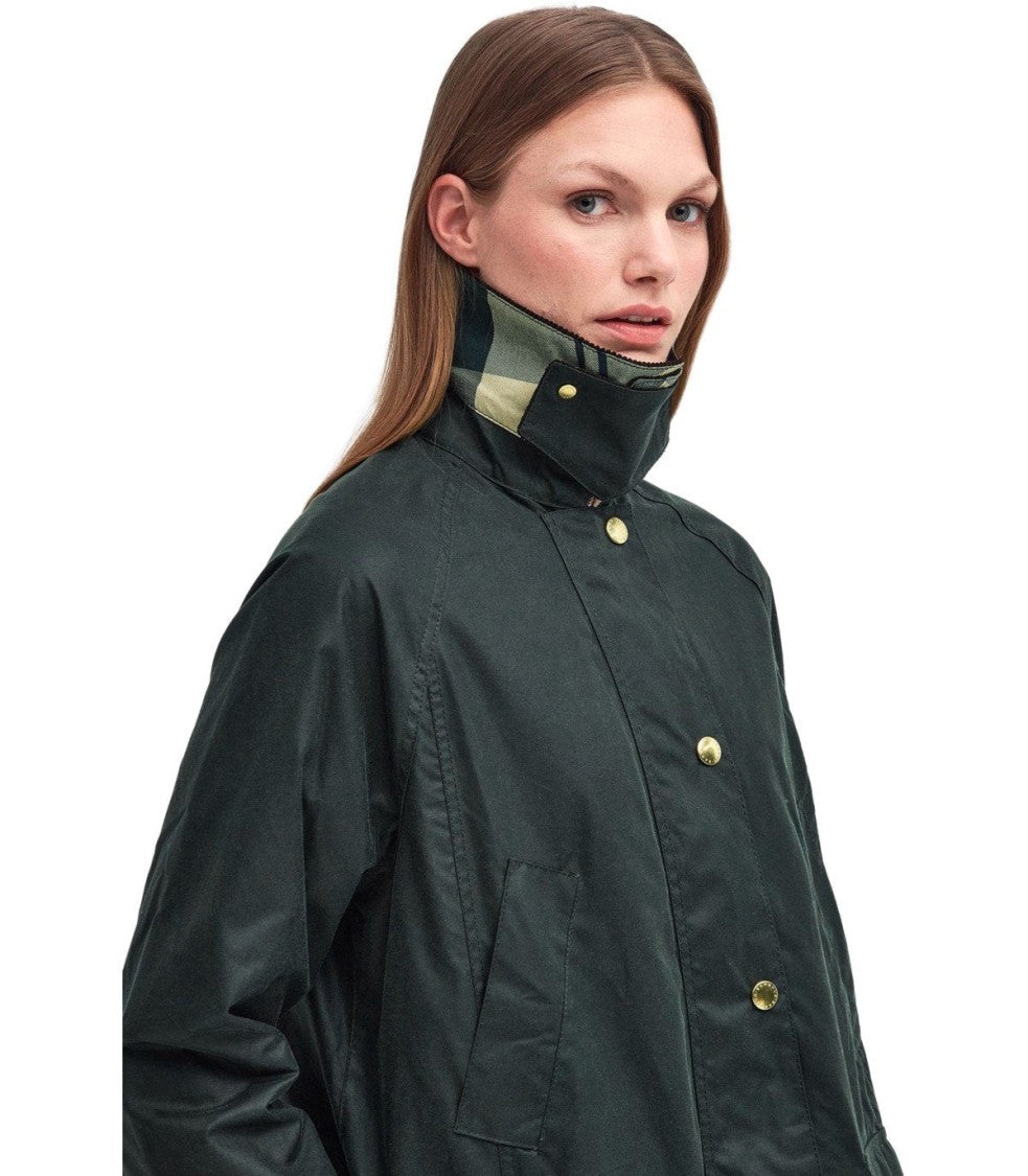 Barbour Beadnell Sage Green Long Jacket