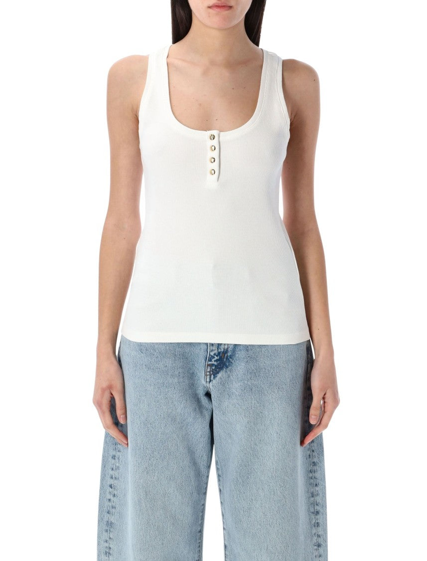 Anine Bing Fitted Ribbed Tank Top With Scoop Neckline