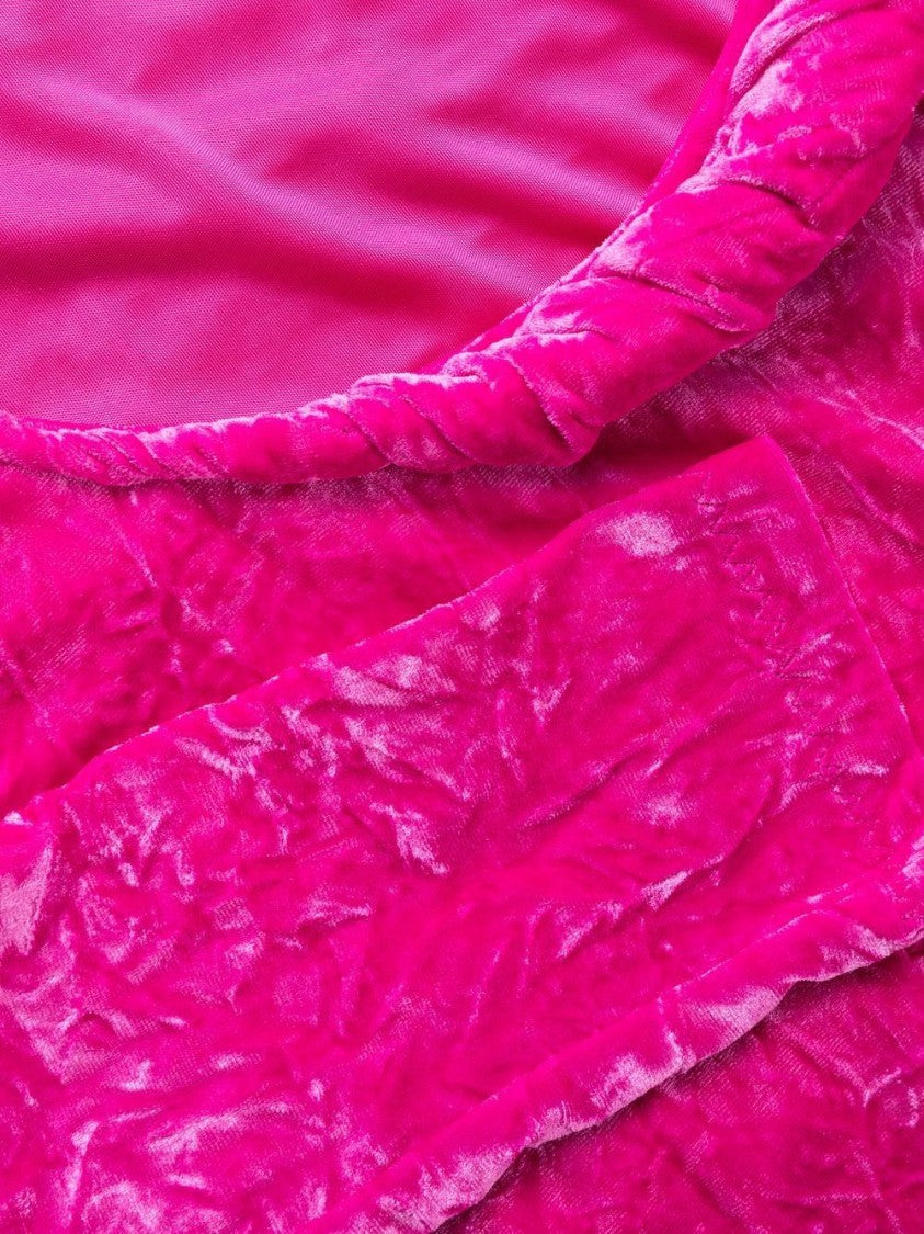 Versace Asymmetric Hot Pink Velvet Minidress Versace Asymmetric Hot Pink Velvet Minidress