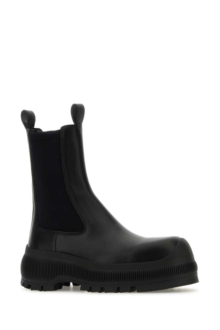 Jil Sander Black Leather Chelsea Ankle Boots
