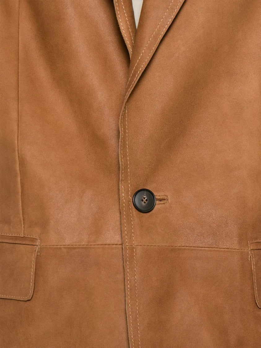 Tela Brown Golde Tailored Structured Polyester Jacket