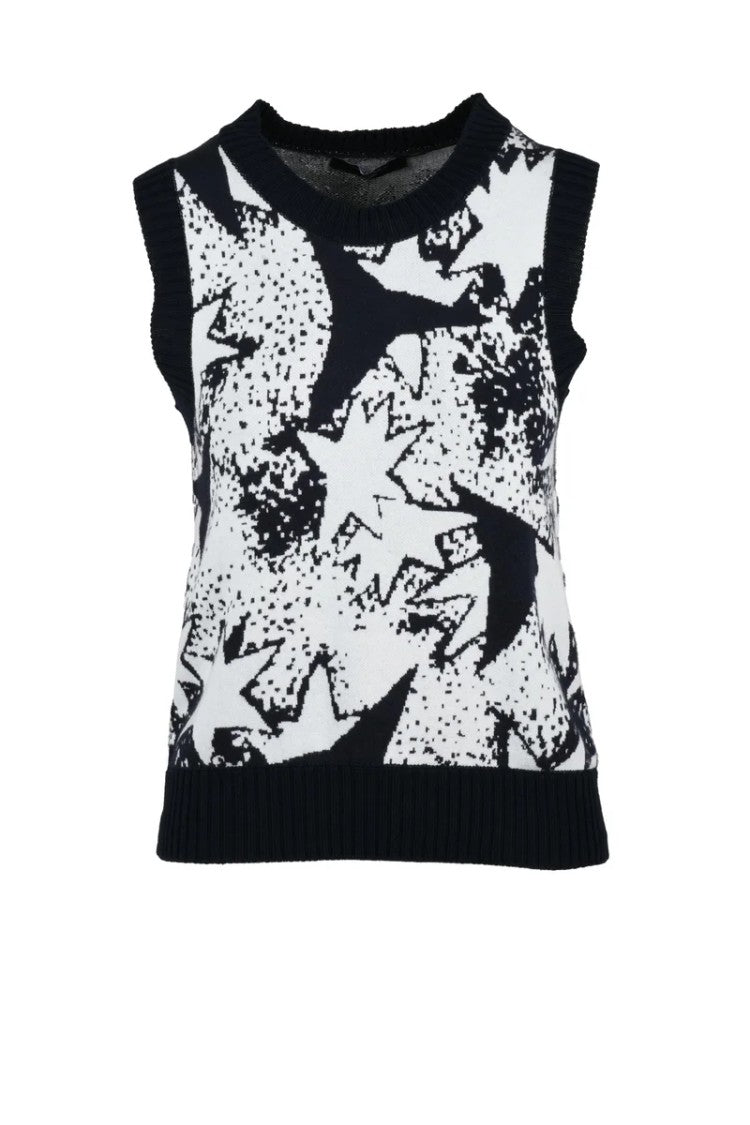 Max Mara Viscose Elastane Vest - Blue/White